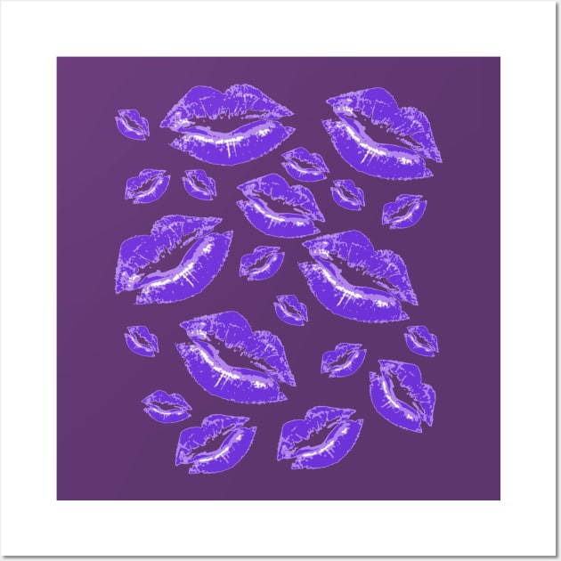 Cover Me In Kisses Gothic Purple Lipstick Flirtatious Fun Wall Art by taiche